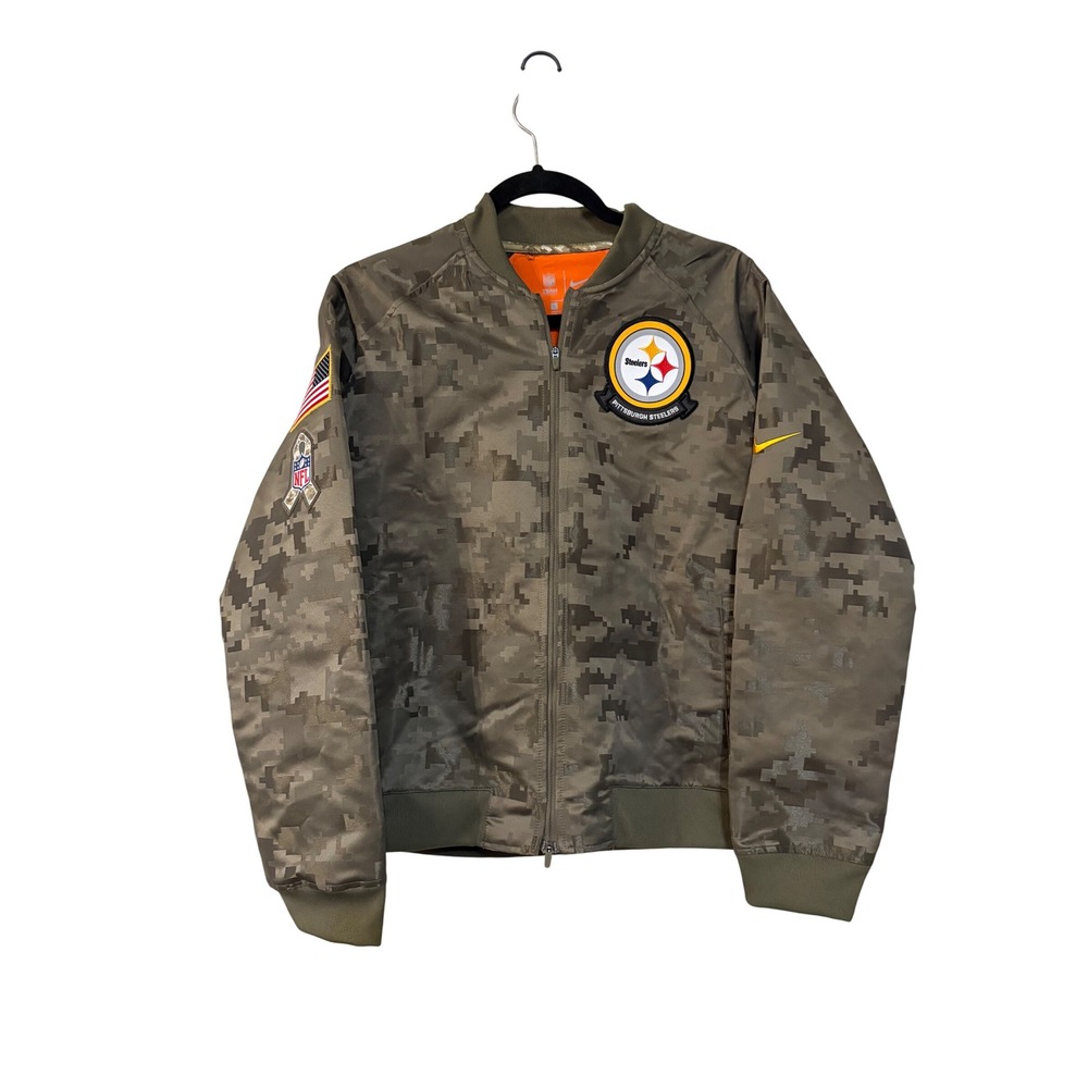 Nike Pittsburgh Steelers Salute to Service Digital Camo Bomber Jacket Large